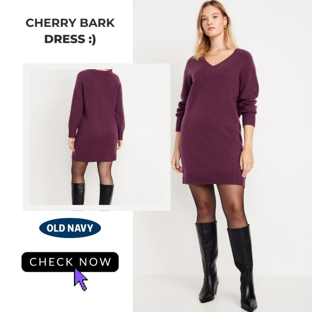 ✨ OLD NAVY | Women's Cherry Bark Mini Sweater Dress